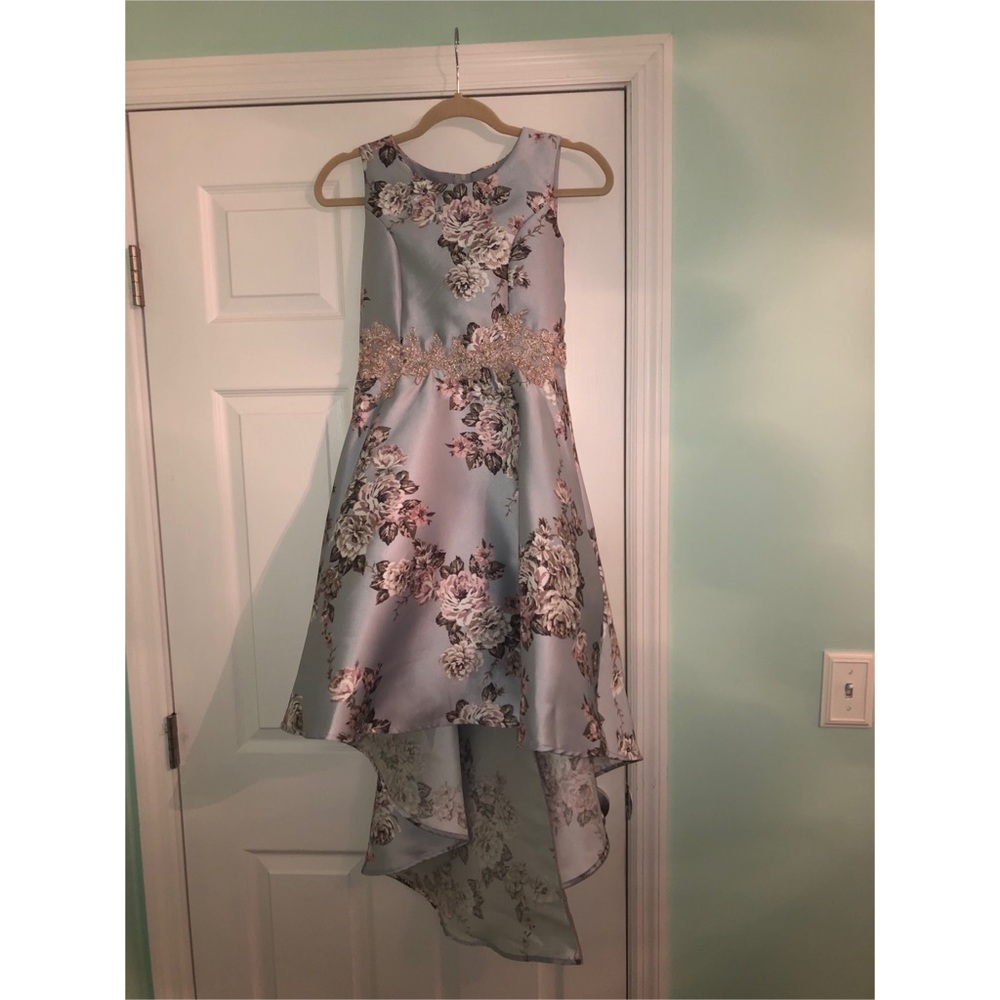 Xtraordinary Floral Hi-Low Dress w/ Beading